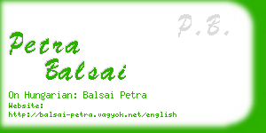 petra balsai business card